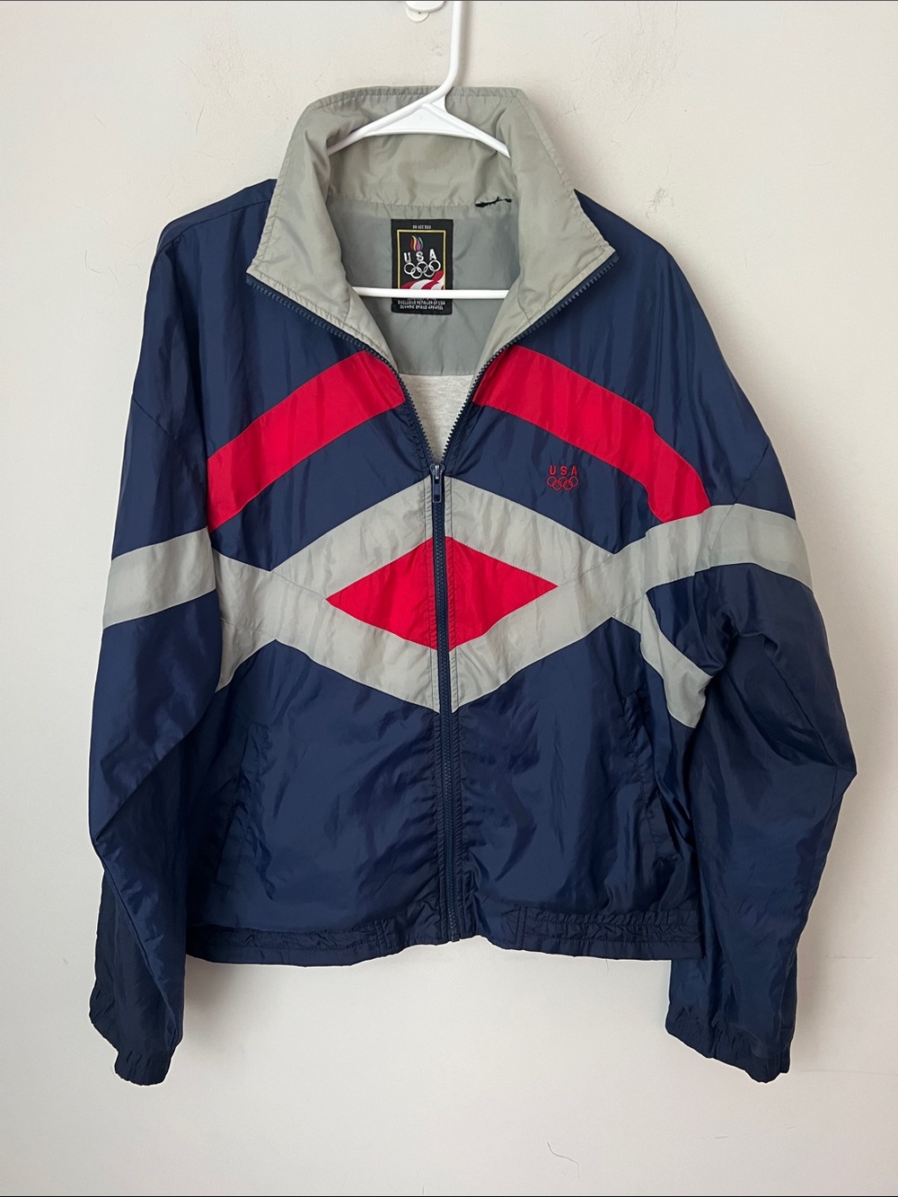 Vintage USA Olympic Team Windbreaker Jacket 90s Colorblock XL